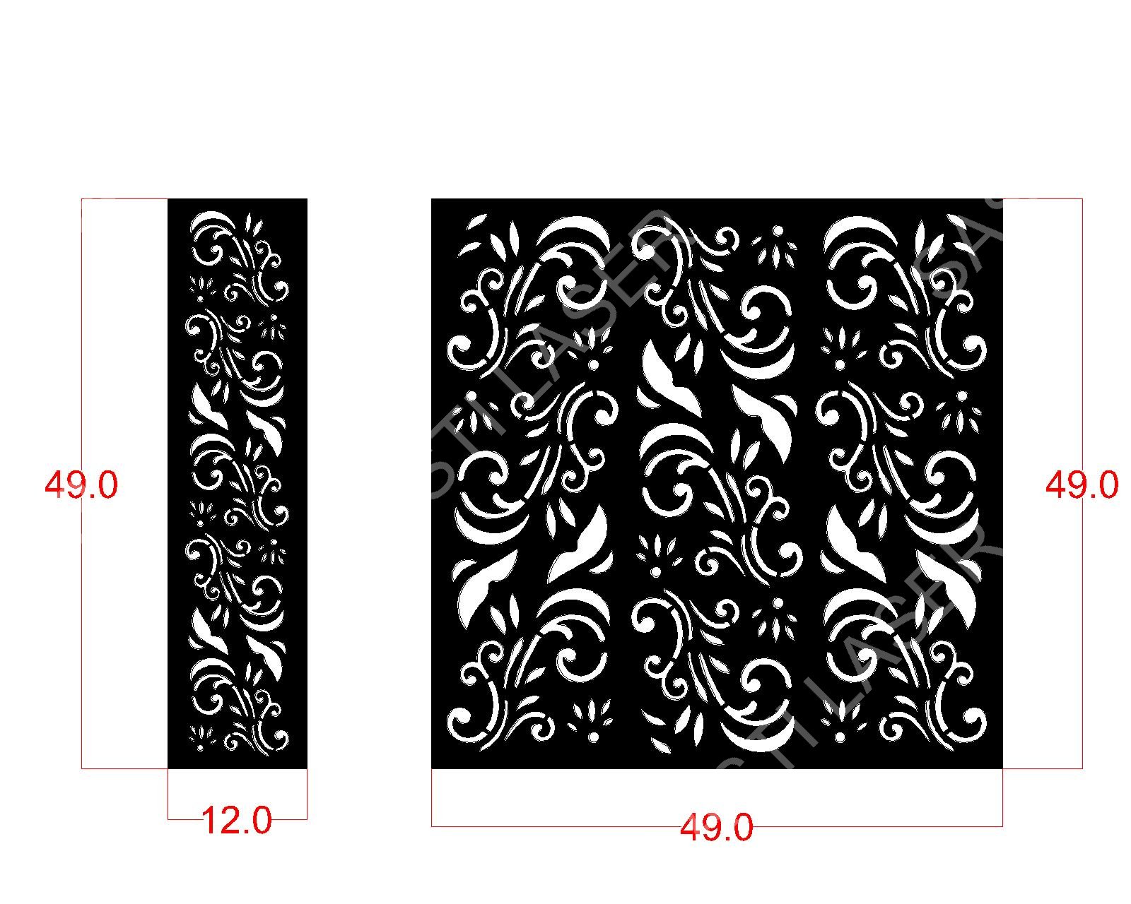 Floral CNC Laser Cutting Design - F-008.jpeg - Sasti Laser Namakkal